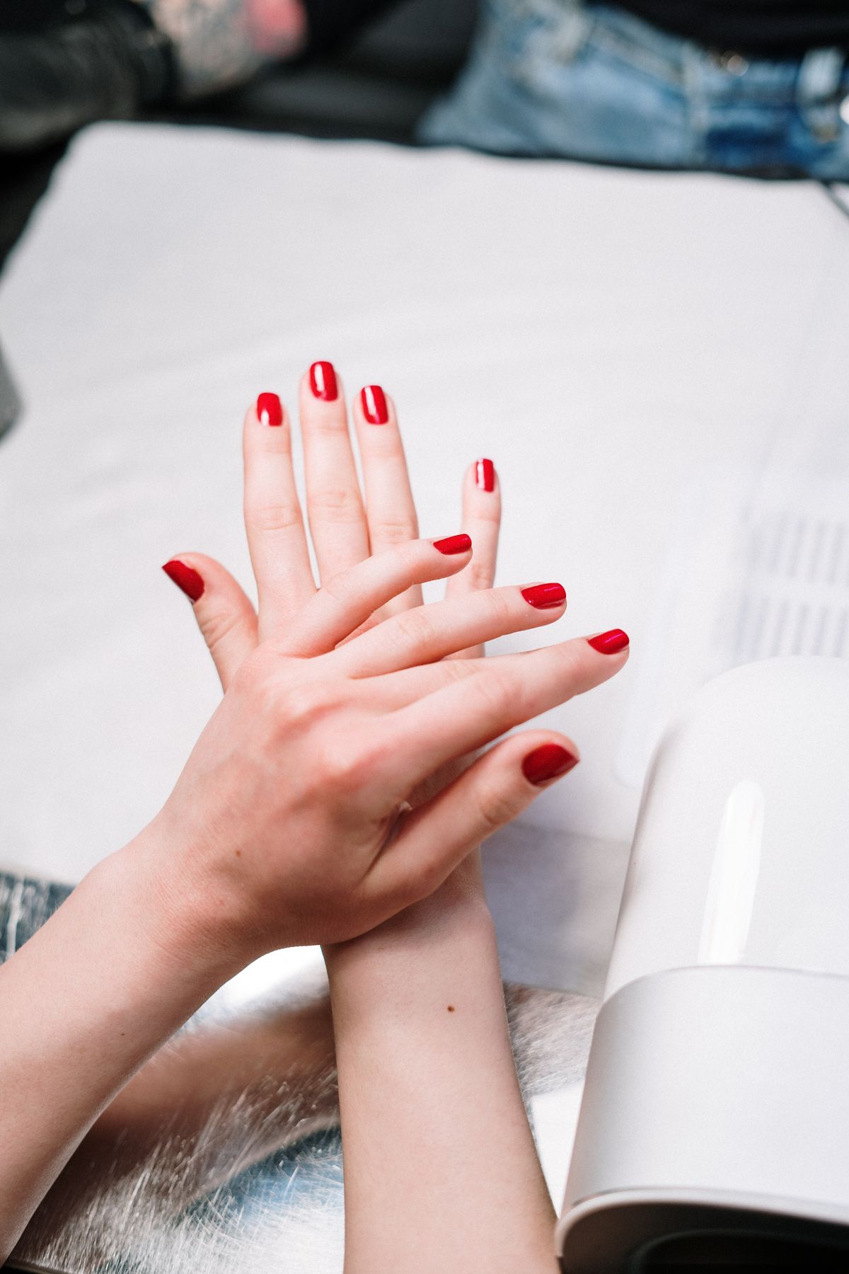 Cherry red gel manicure at Cherrynail, Echo Park